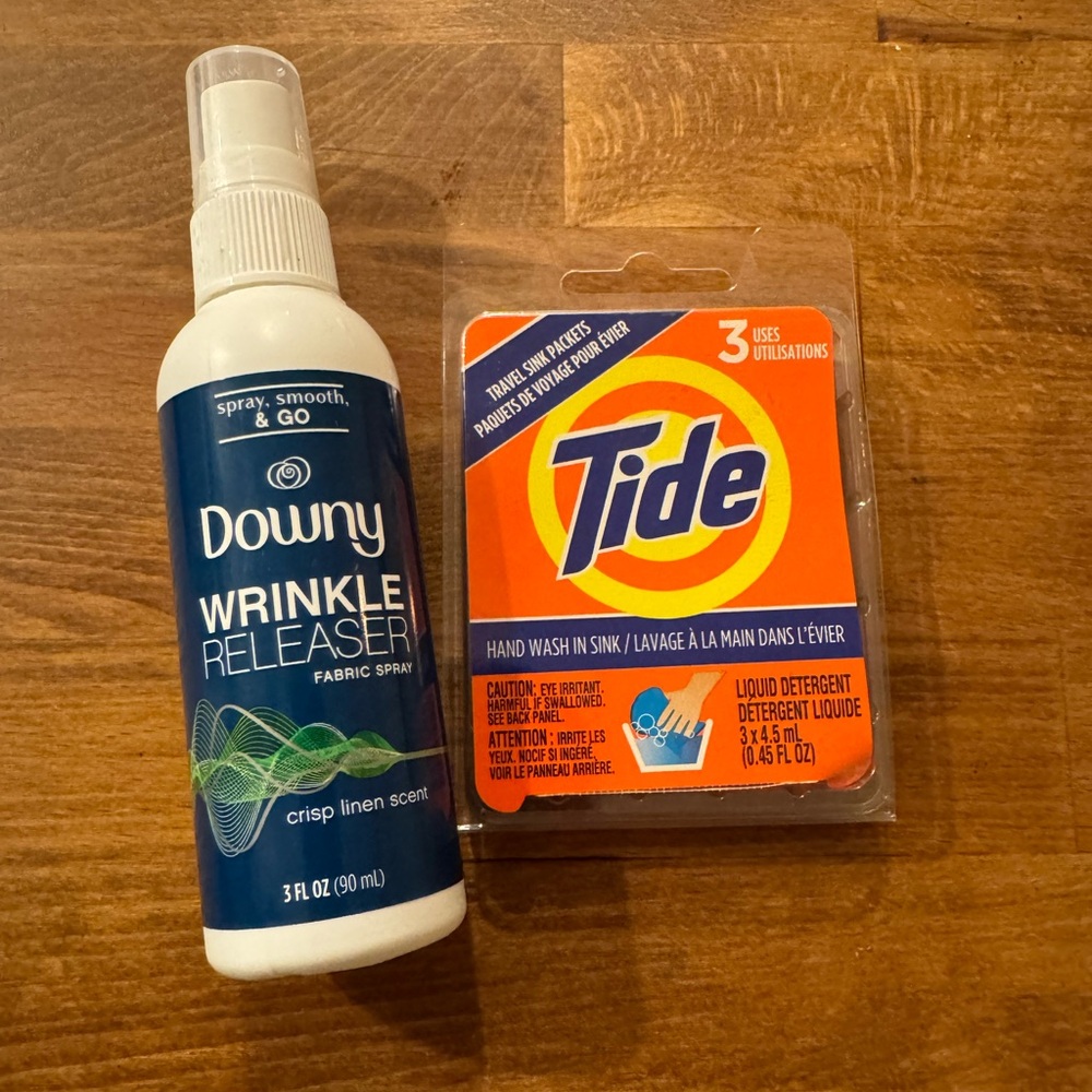 Tavel Size Downy Releaser & Tide Sink Packets NWT Airplane Cruise Vacation